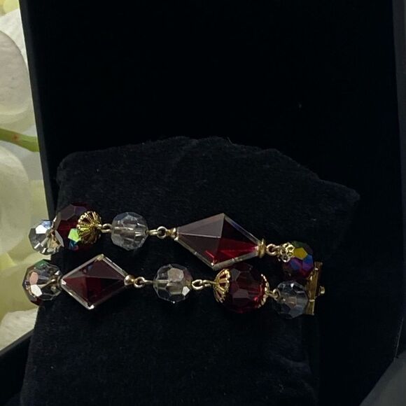 Gorgeous Red Crystal Double Strand Bracelet - Picture 3 of 12